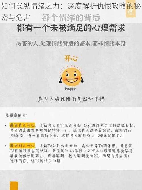 如何操纵情绪之力：深度解析仇恨攻略的秘密与危害